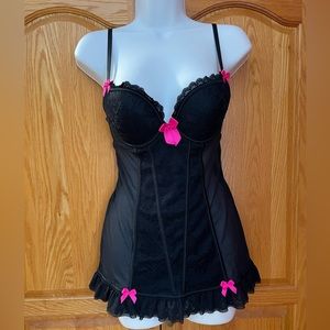 La SENZA Beyond Cleavage Push-up Babydoll Merry Widow Black Size SMALL